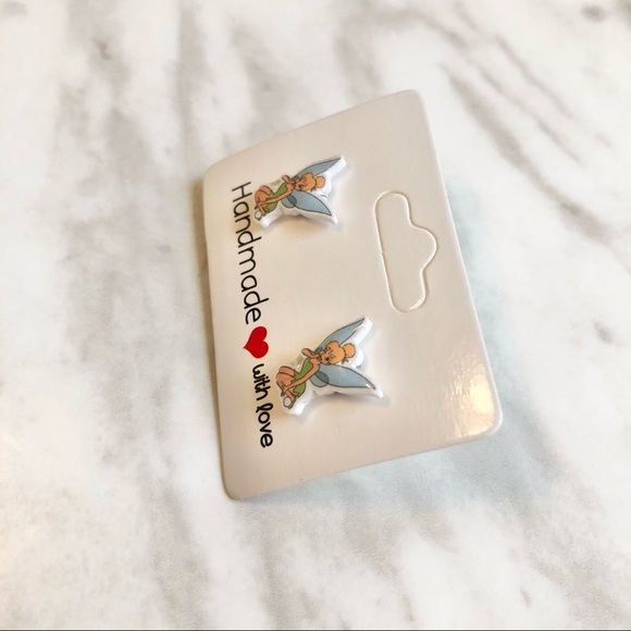 🎉 New Handmade Tinkerbell Stud Earrings - Picture 2 of 4